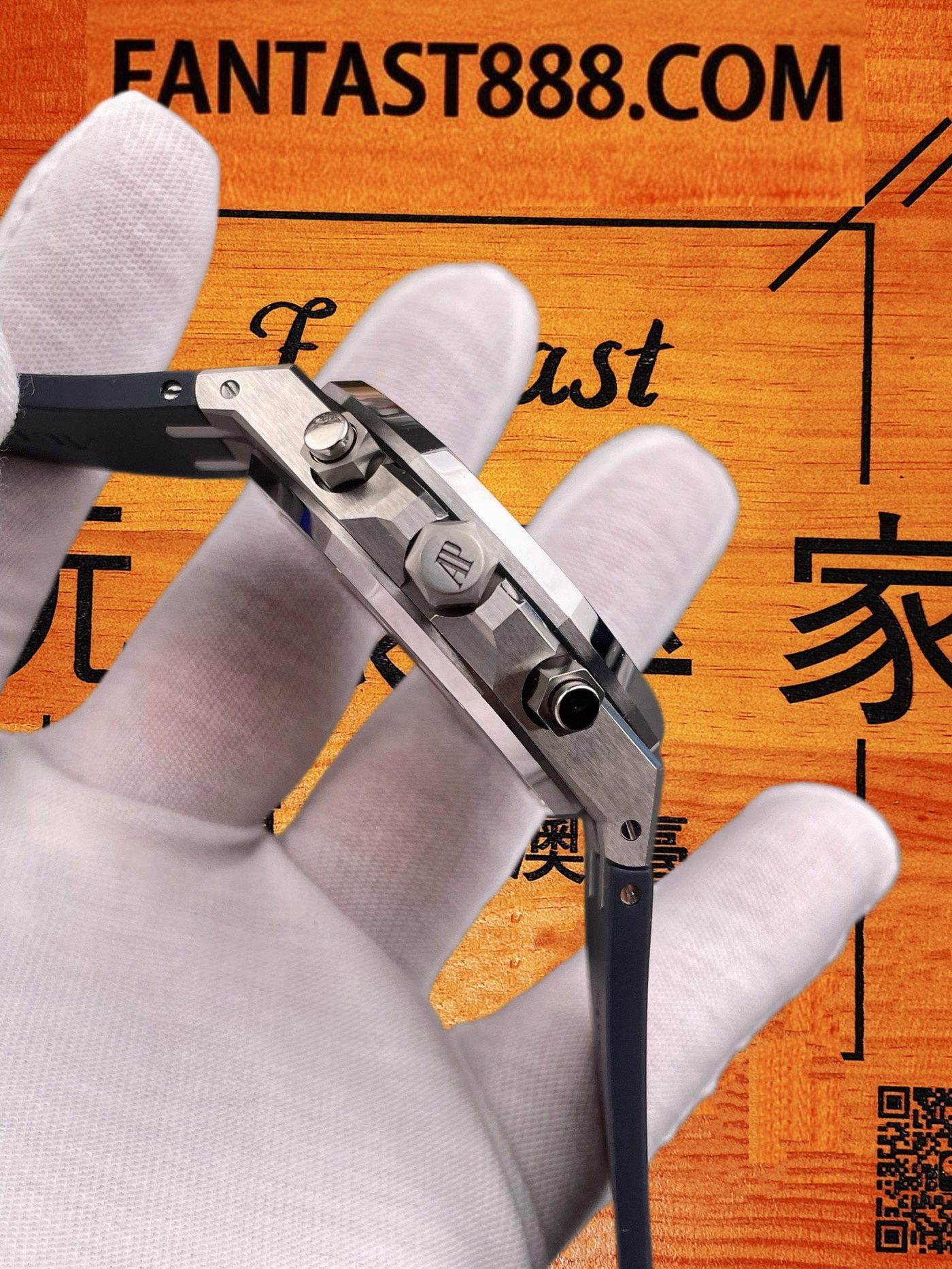 高仿愛彼-皇家橡樹26240-膠帶藍盤41mm-4401飛返計時機芯-DDF廠復刻腕錶 實拍 4