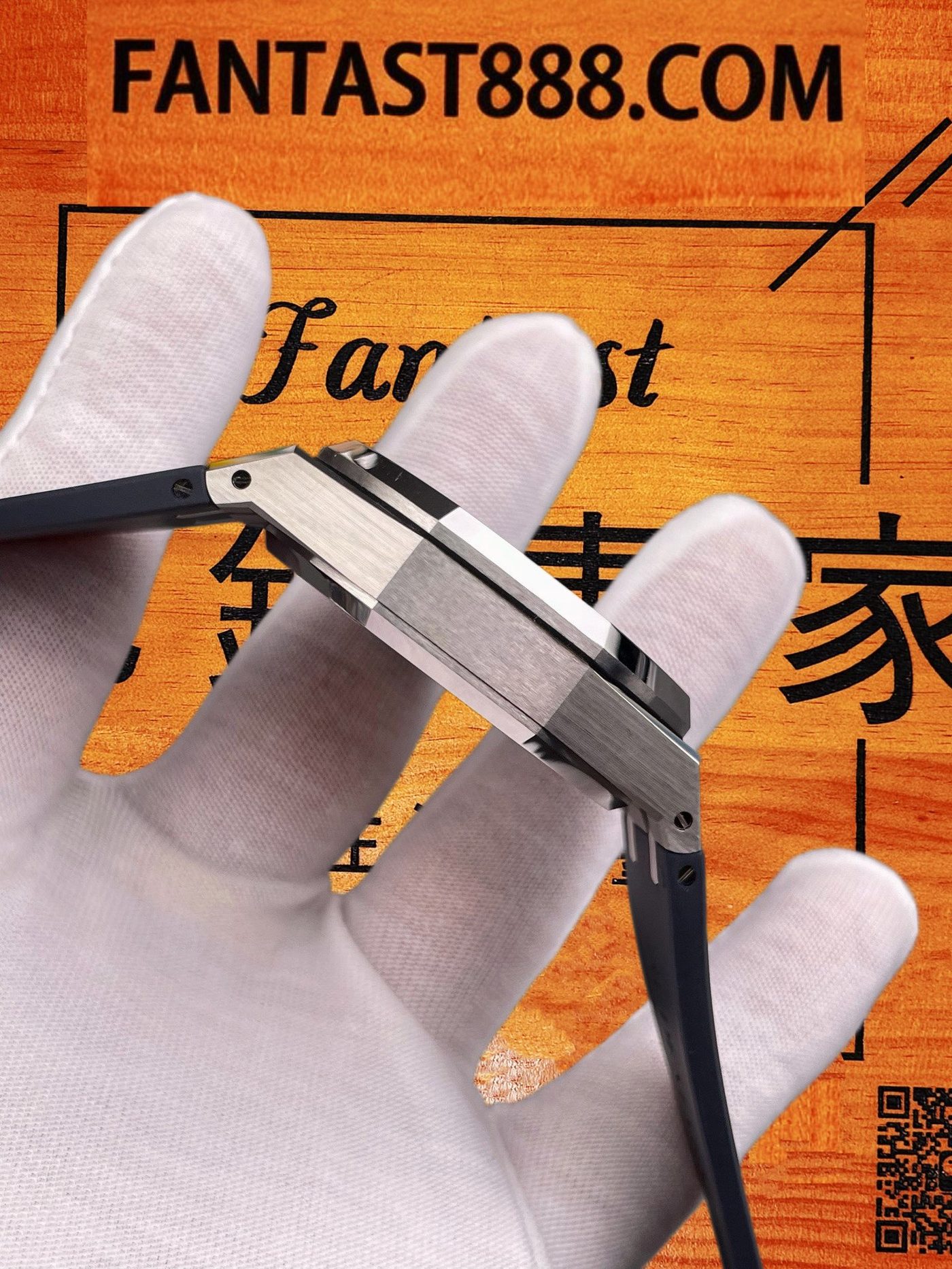 高仿愛彼-皇家橡樹26240-膠帶藍盤41mm-4401飛返計時機芯-DDF廠復刻腕錶 實拍 6