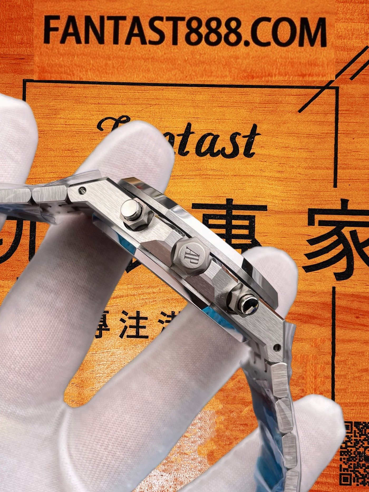 高仿愛彼-皇家橡樹26240-霜金藍盤41mm-4401飛返計時機芯配重199G-DDF廠復刻腕錶 實拍 4