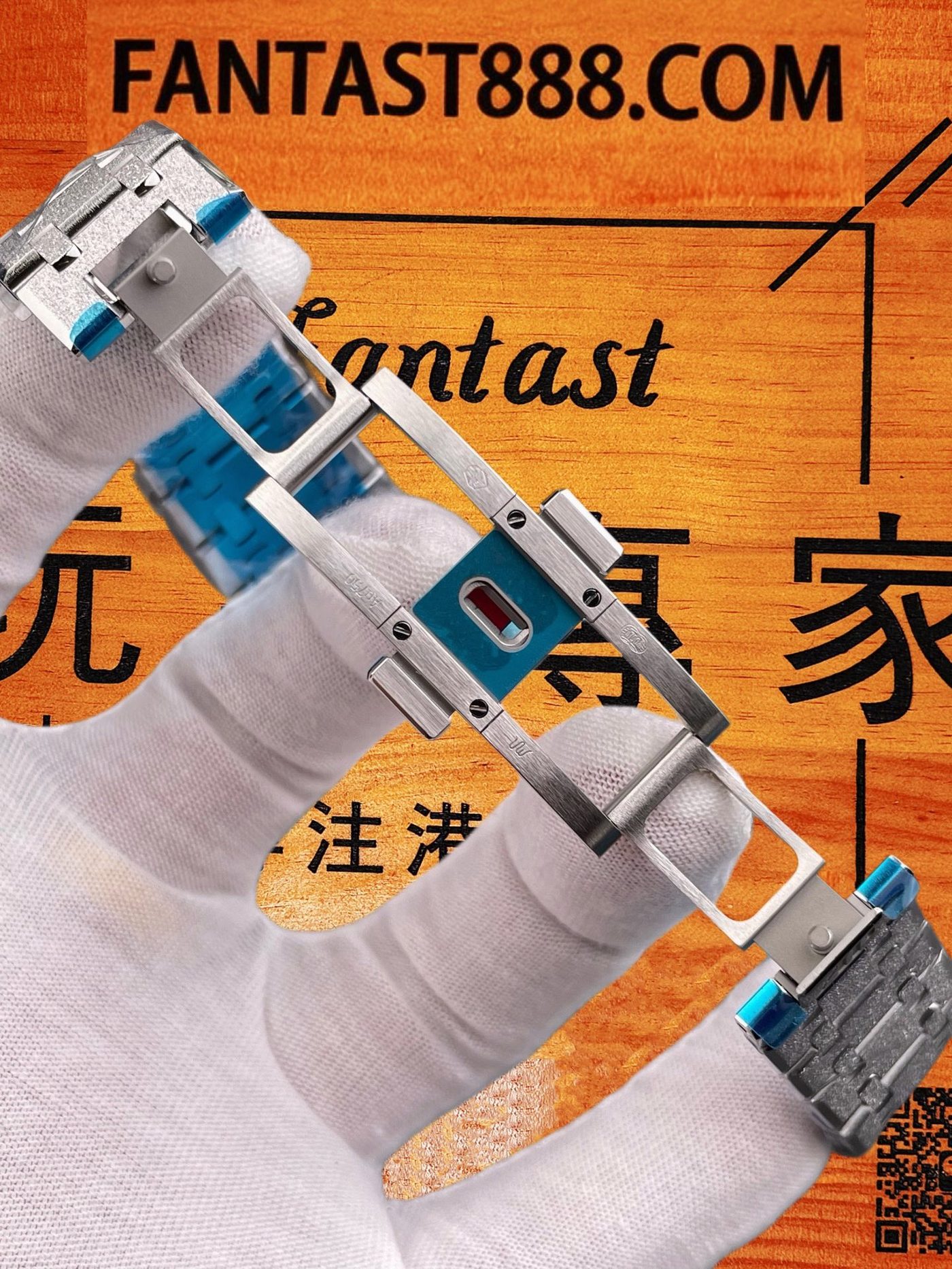 高仿愛彼-皇家橡樹26240-霜金藍盤41mm-4401飛返計時機芯配重199G-DDF廠復刻腕錶 實拍 7