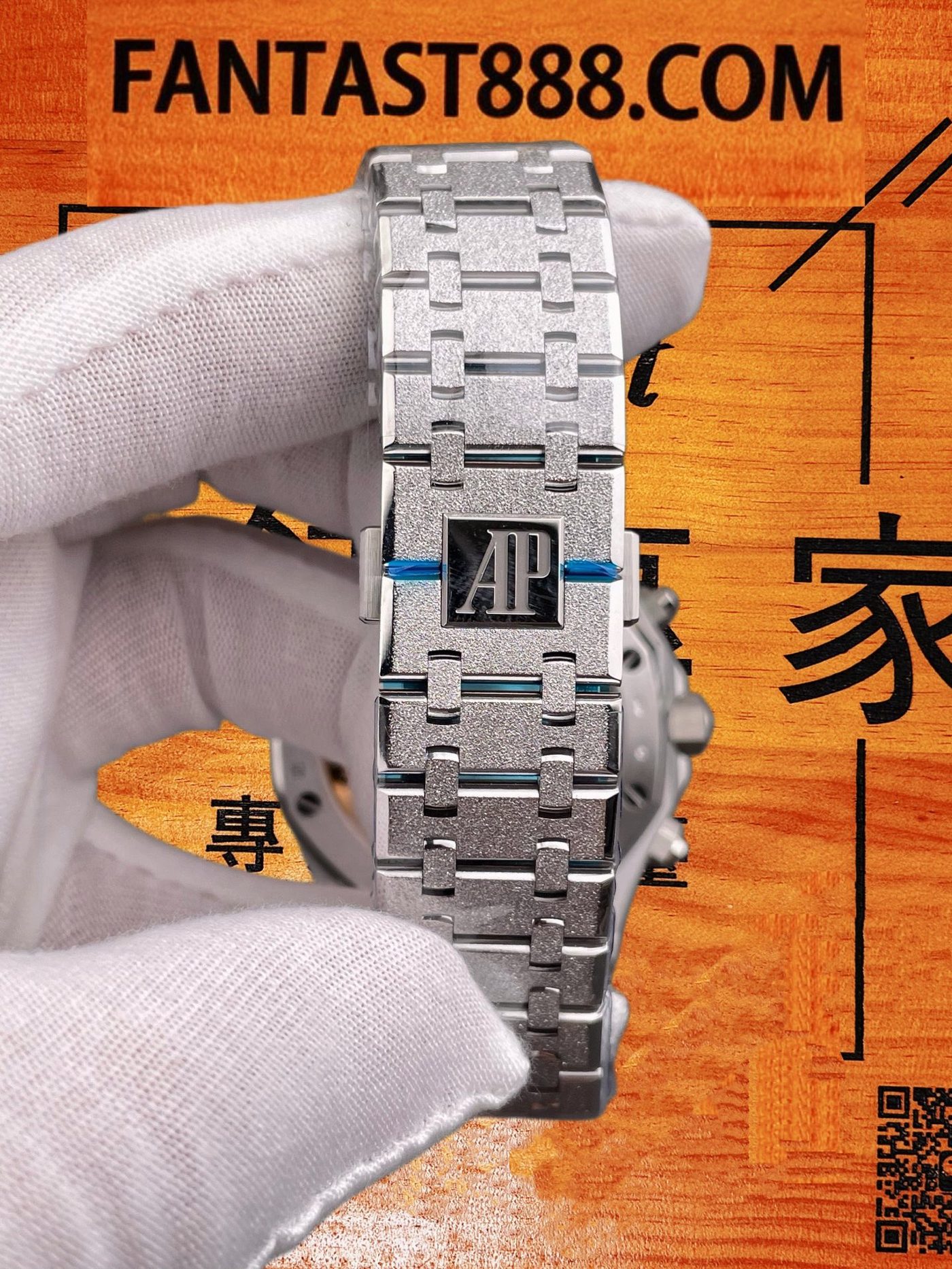 高仿愛彼-皇家橡樹26240-霜金藍盤41mm-4401飛返計時機芯配重199G-DDF廠復刻腕錶 實拍 8