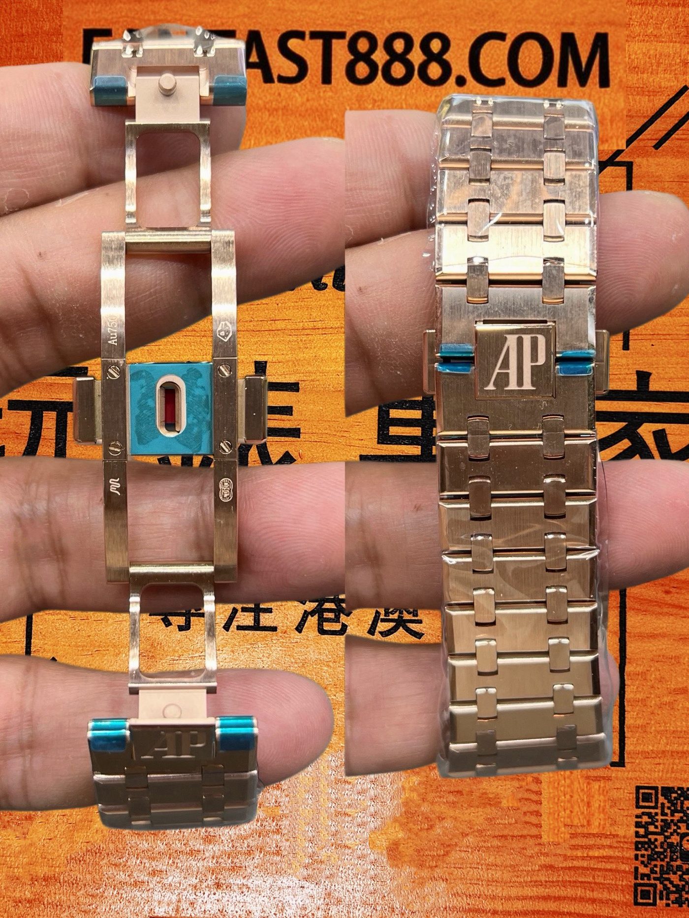 高仿愛彼-皇家橡樹26240OR-玫瑰金綠盤鋼帶41mm-4401飛返計時-DDF廠復刻腕錶 實拍 7