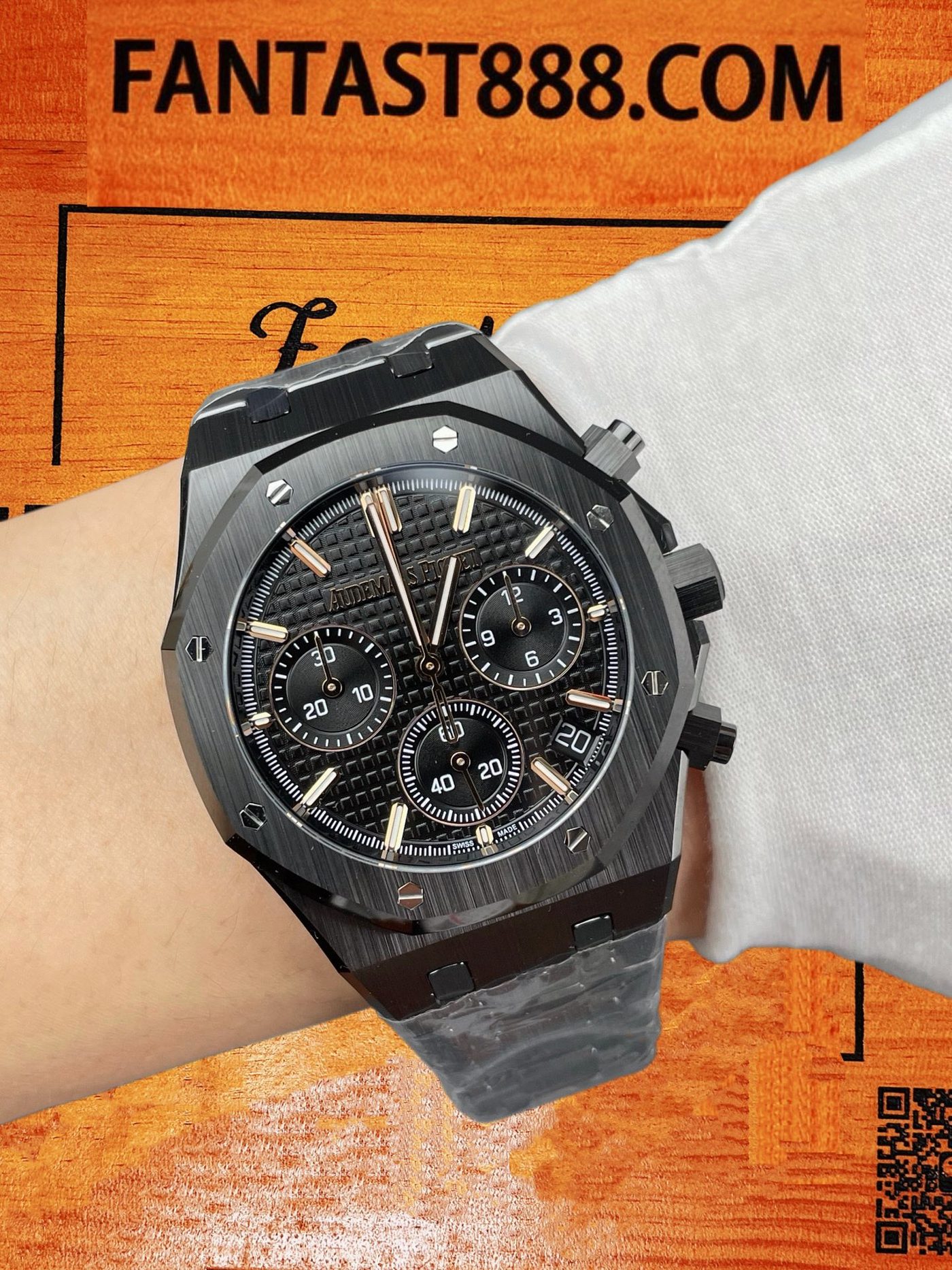 高仿愛彼-皇家橡樹26240CE-黑陶瓷41mm-4401無卡度機芯砝碼-ZF廠復刻腕錶 實拍 9