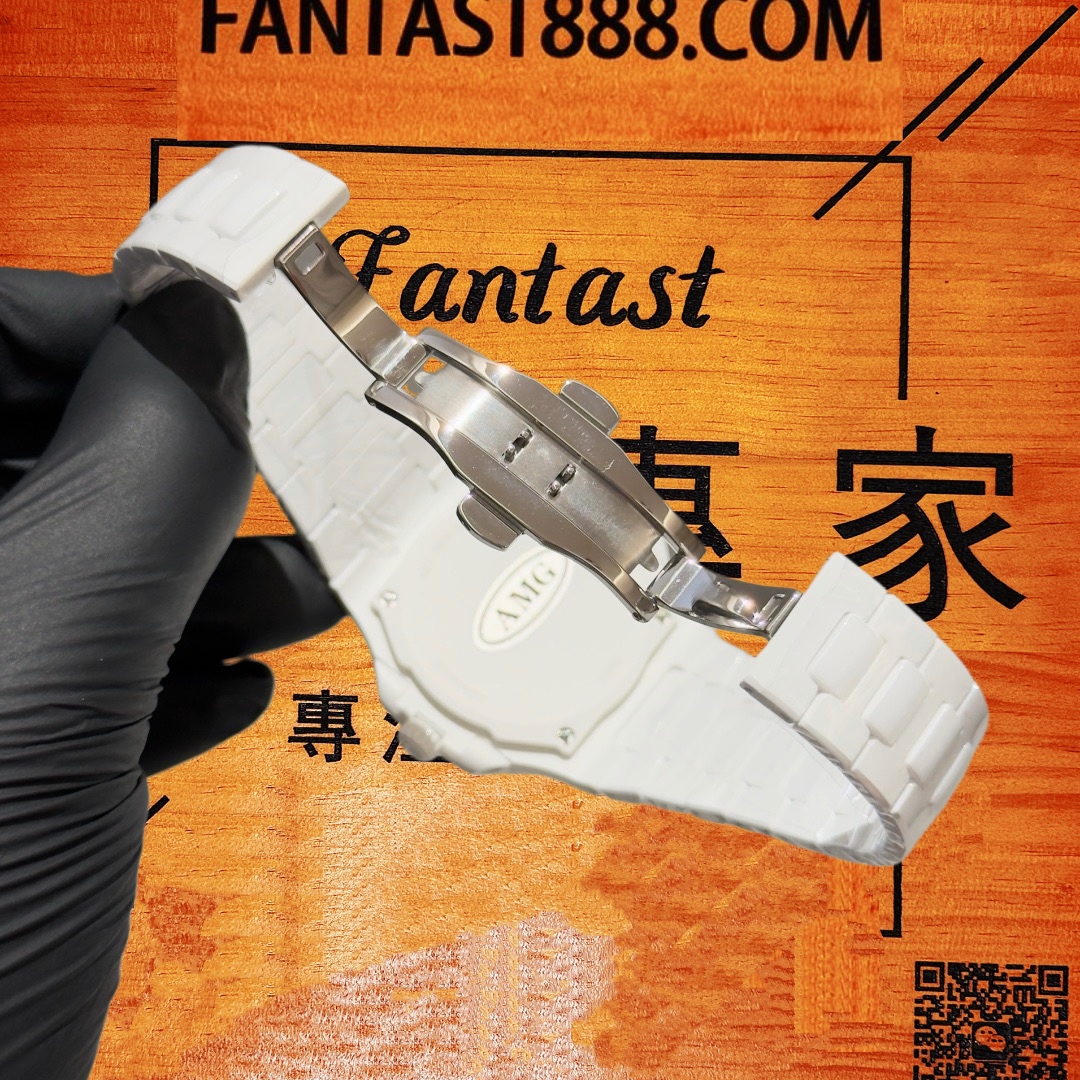 高仿百達翡麗-鸚鵡螺5711-全陶瓷蒂芙尼藍盤-AET改裝-AMG廠復刻腕錶 實拍 6