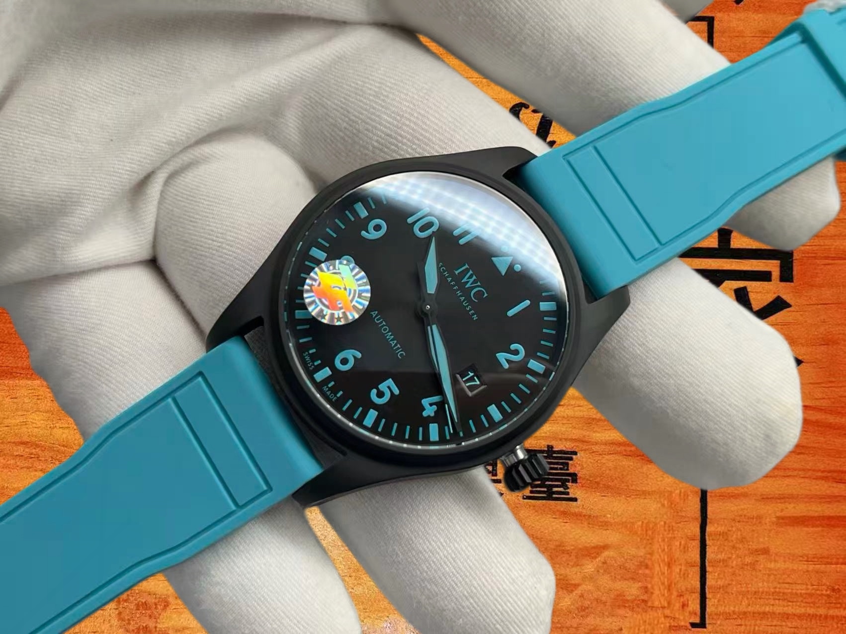 萬國-飛行員-41mm-真陶瓷-夜光數字盤-ZF定製 實拍 3