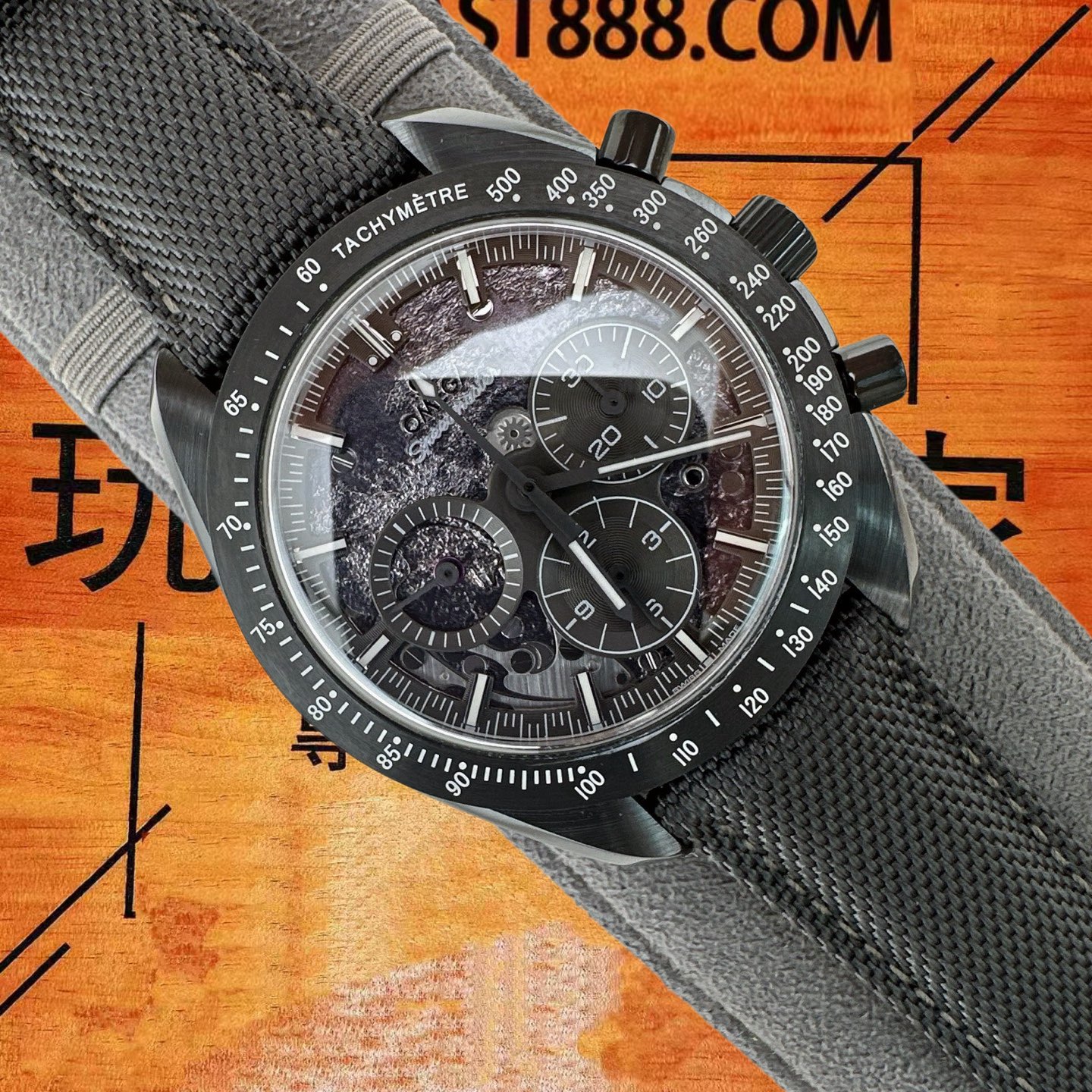 高仿歐米茄-超霸月球表-陶瓷錶殼-3861機芯-42mm-計時 實拍 3