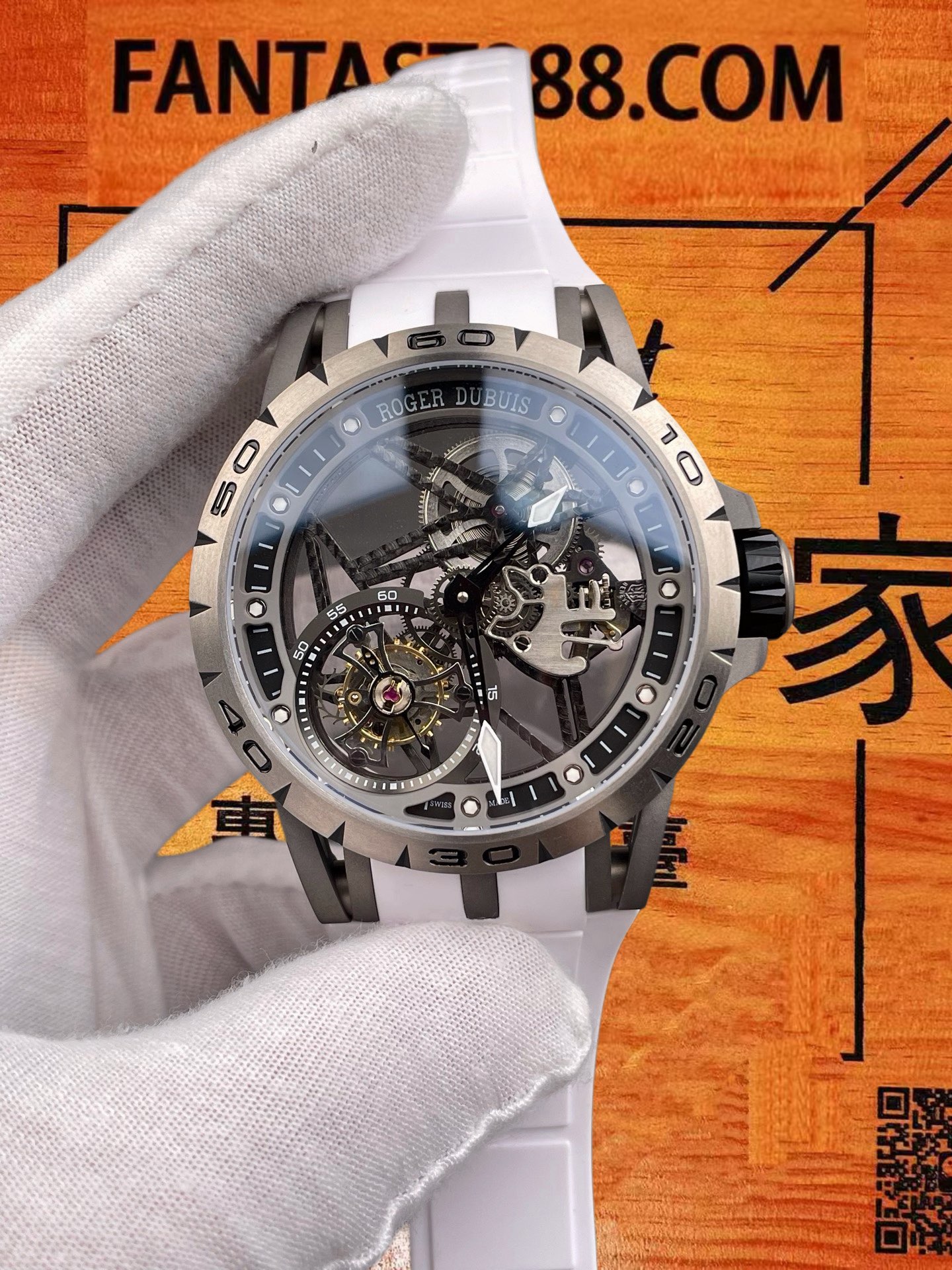 高仿羅傑杜彼-王者系列-鈦殼-45mm-陀飛輪 實拍 1
