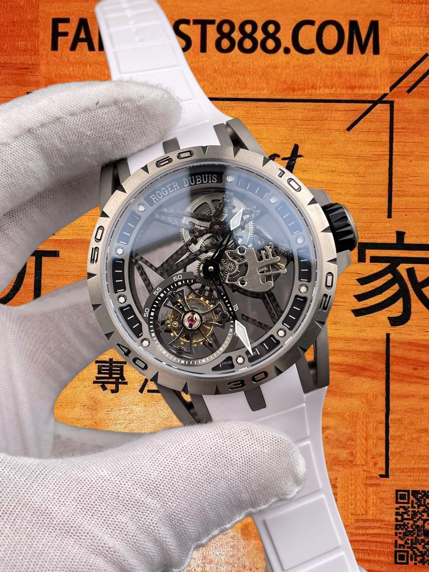 高仿羅傑杜彼-王者系列-鈦殼-45mm-陀飛輪 實拍 2