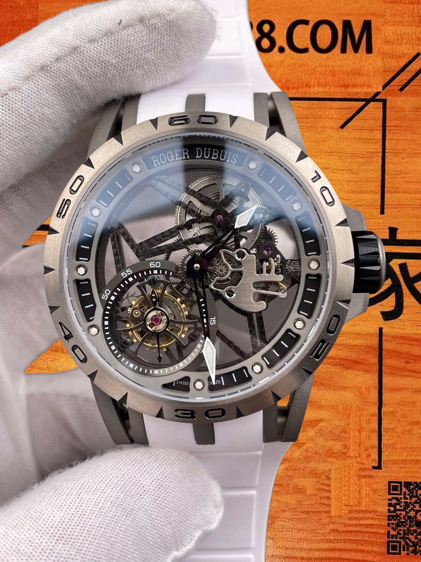 高仿羅傑杜彼-王者系列-鈦殼-45mm-陀飛輪 實拍 3