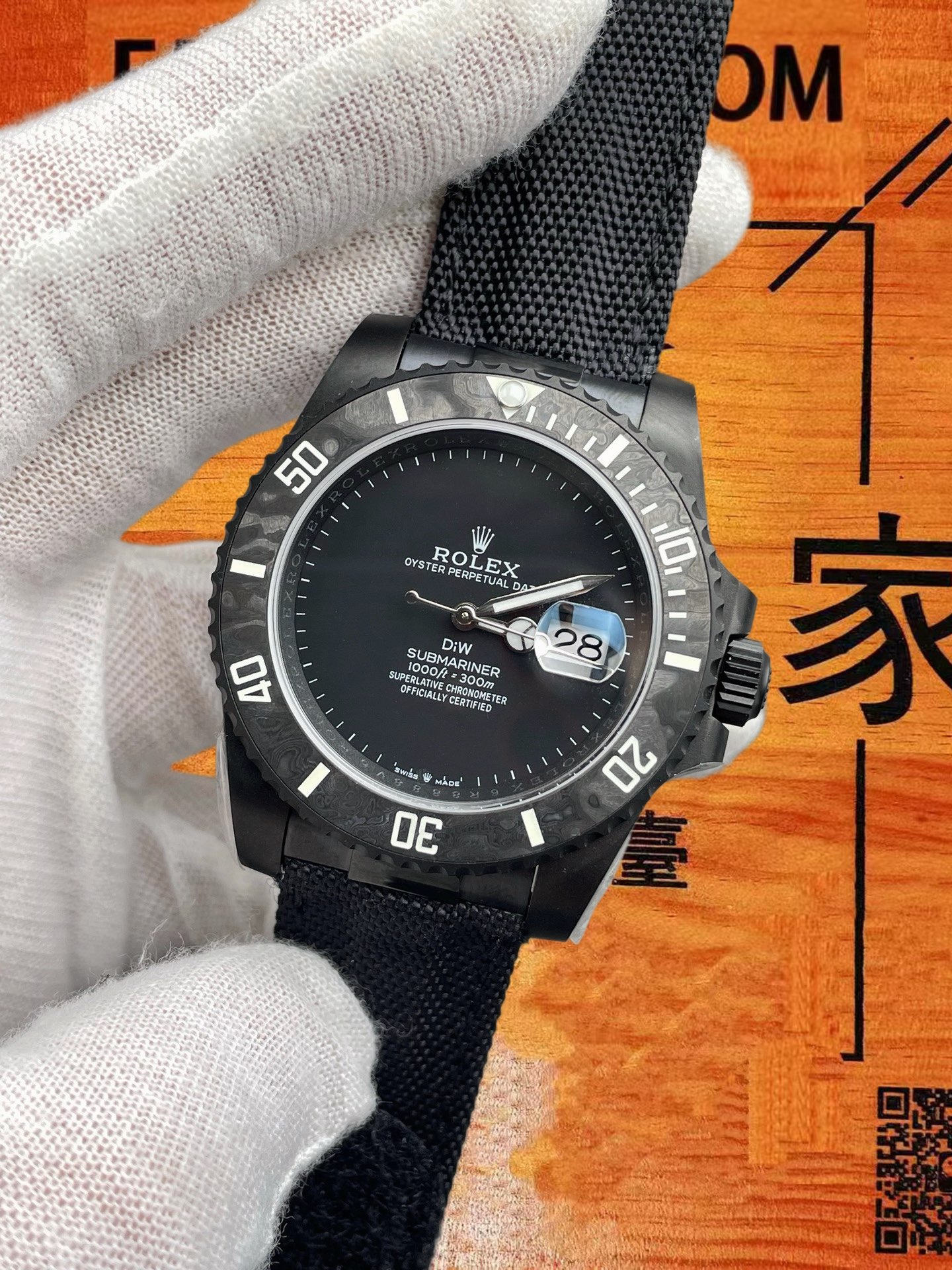 高仿DIW定製勞力士-黑水鬼Submariner-全黑陶瓷-41mm-碳纖維圈-3135機芯 實拍 2