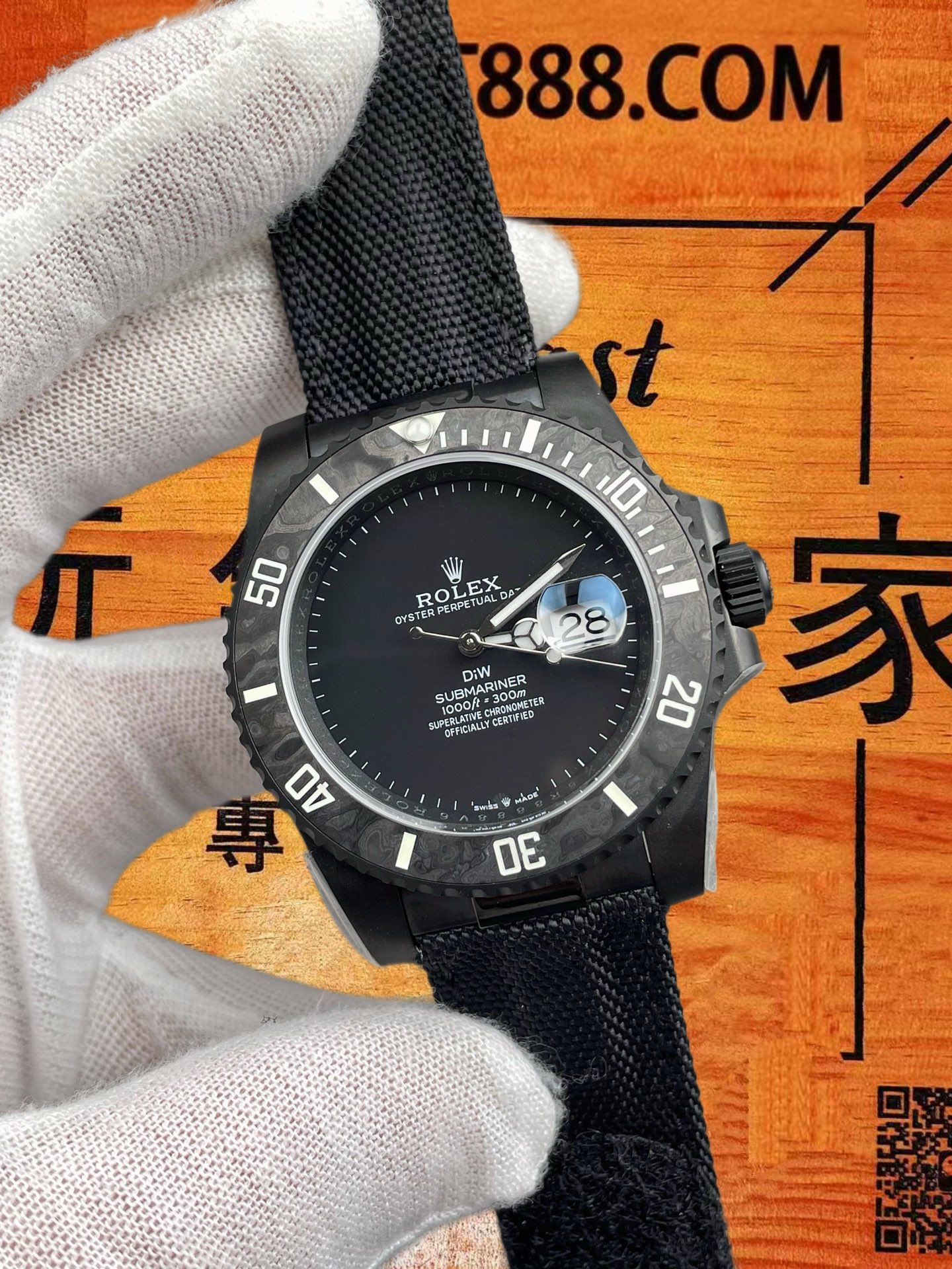高仿DIW定製勞力士-黑水鬼Submariner-全黑陶瓷-41mm-碳纖維圈-3135機芯 實拍 3