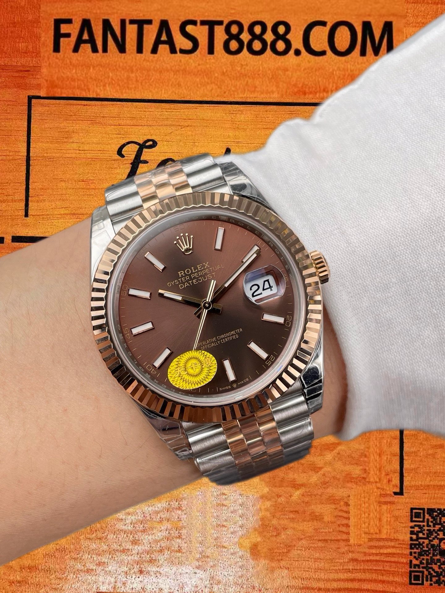 高仿VS廠勞力士Datejust 41日誌間玫金巧克力盤狗牙圈/VS自研3235一體機芯/正品公價¥98000 實拍 9