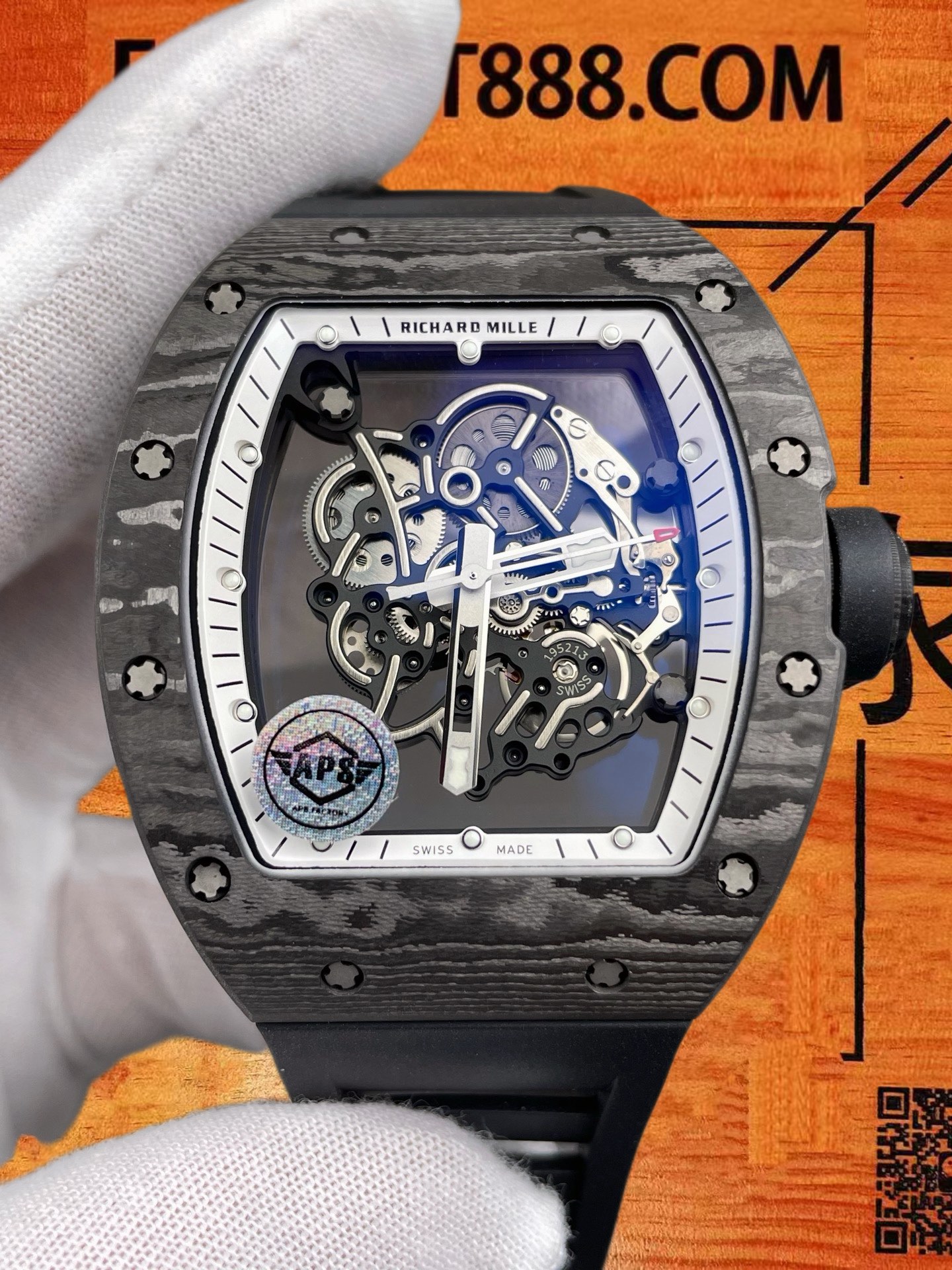 高仿APS廠理查德米勒RM 011 Felipe Massa黑白碳NTPT桶形42.7mm/RMUL2飛返計時/正品公價¥1500000 實拍 3