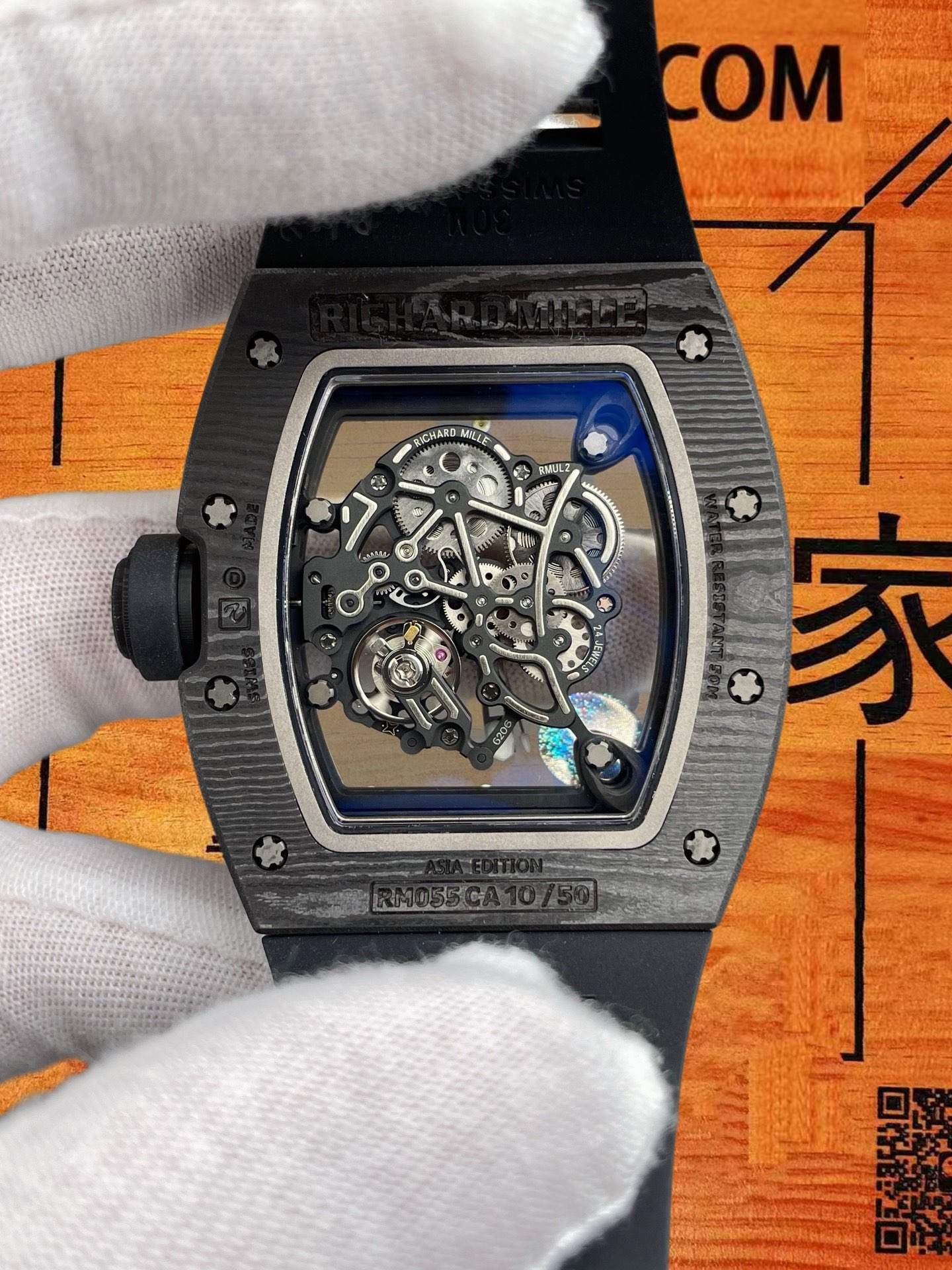 高仿APS廠理查德米勒RM 011 Felipe Massa黑白碳NTPT桶形42.7mm/RMUL2飛返計時/正品公價¥1500000 實拍 5