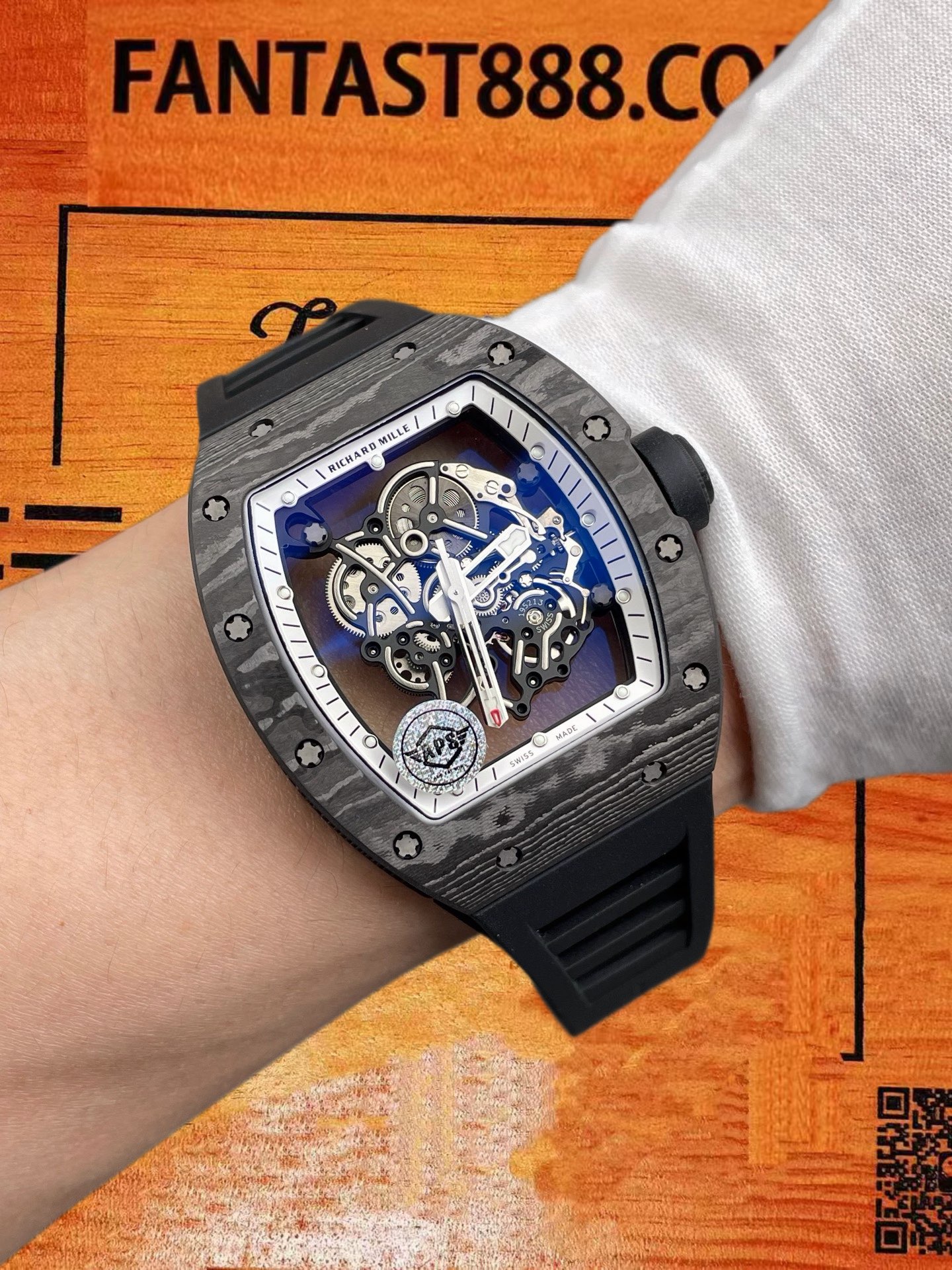 高仿APS廠理查德米勒RM 011 Felipe Massa黑白碳NTPT桶形42.7mm/RMUL2飛返計時/正品公價¥1500000 實拍 9