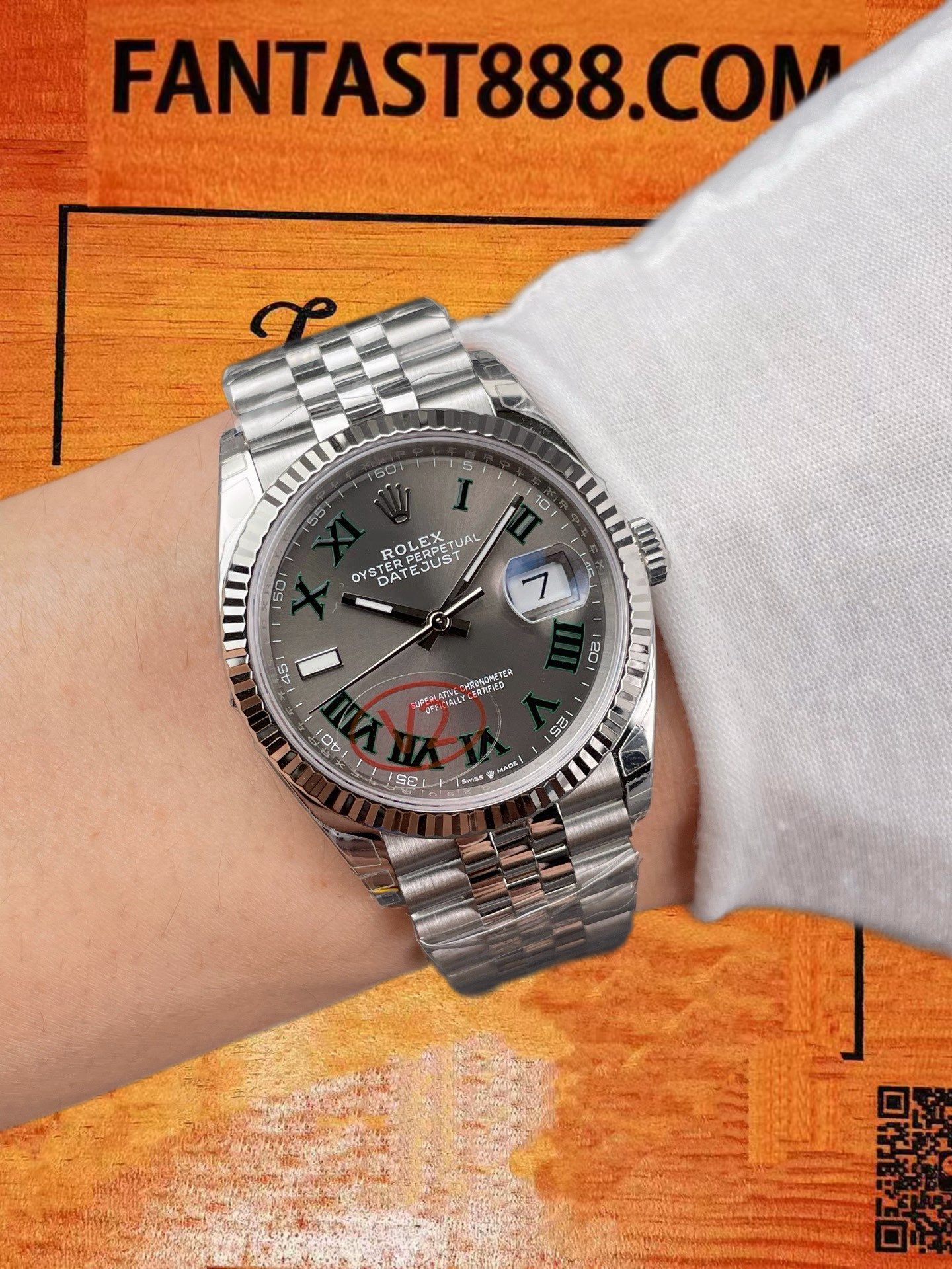 高仿VS廠勞力士Datejust 36日誌灰盤綠羅馬字V2版/VS自研3235機芯70小時動儲配重121G/正品公價¥65000 實拍 9