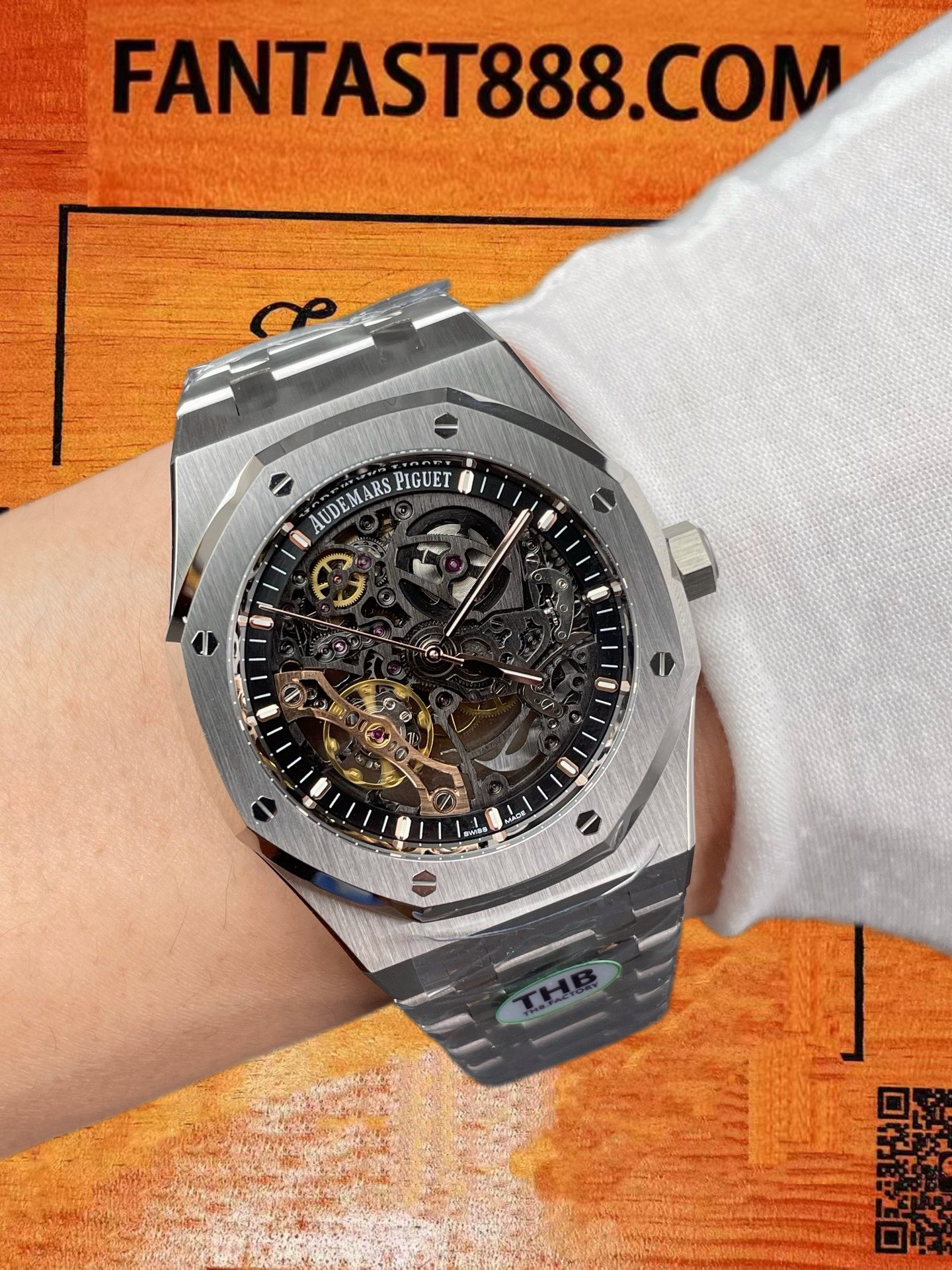 高仿THB廠愛彼Audemars Piguet皇家橡樹Royal Oak 15407ST鏤空41mm精鋼八角殼/改製3132機芯+砝碼擺輪/正品公價¥380000 實拍 9