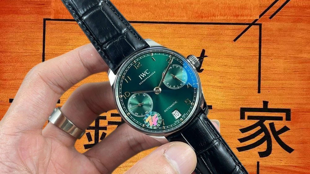 葡七 綠盤 42mm · ZF 廠 · 約 14.2mm · 半夾板背透