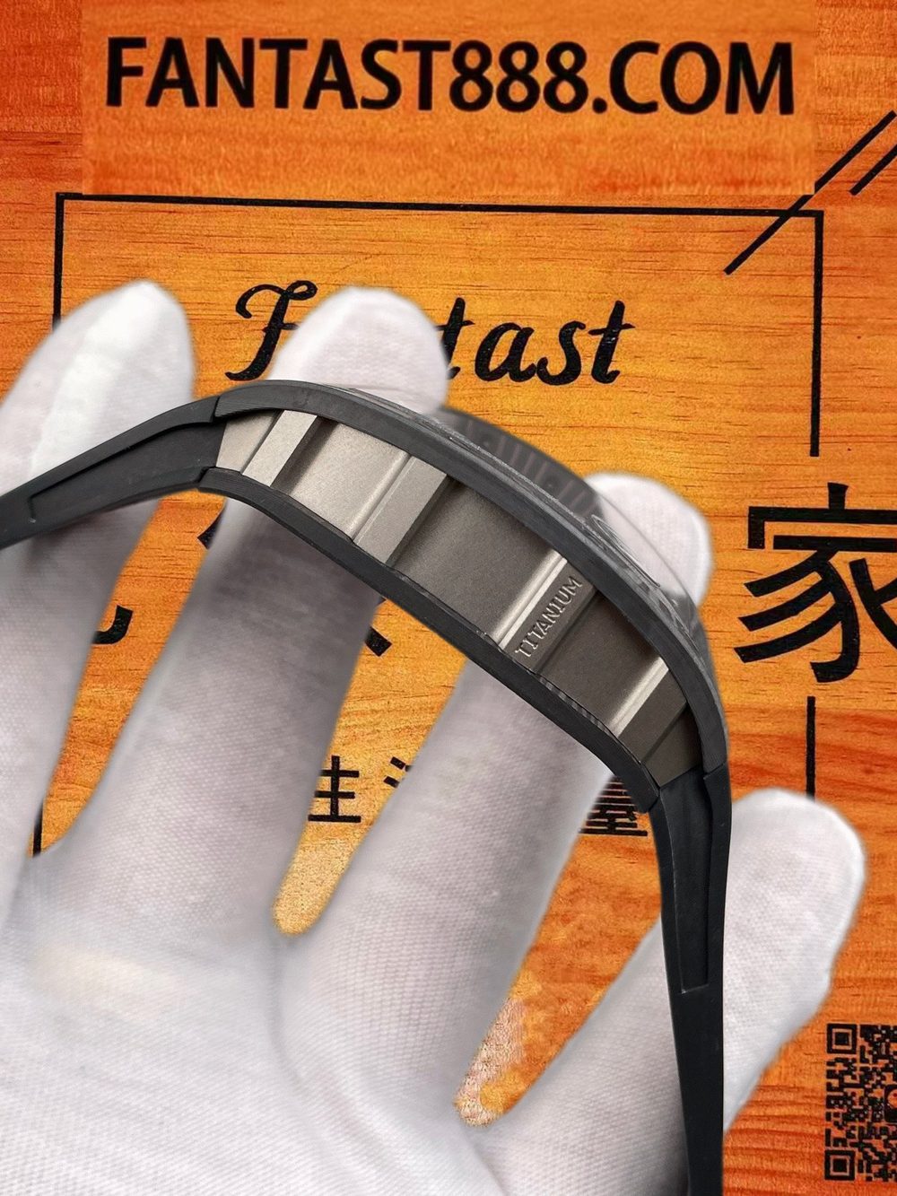 高仿APS廠理查德米勒RM055黑紅碳鏤空自動 49.9x42.7mm