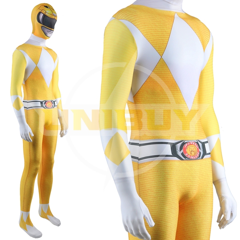 Mighty Morphin Power Yellow Rangers Bodysuit For Kids Adult Unibuy