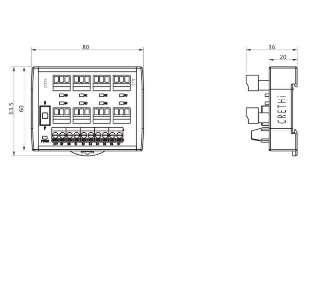 8 bit input terminal block  CT-71