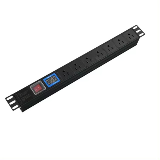 USA 15A 7 ways 1.5U PDU 2P Circuit breaker Power strip socket 110V