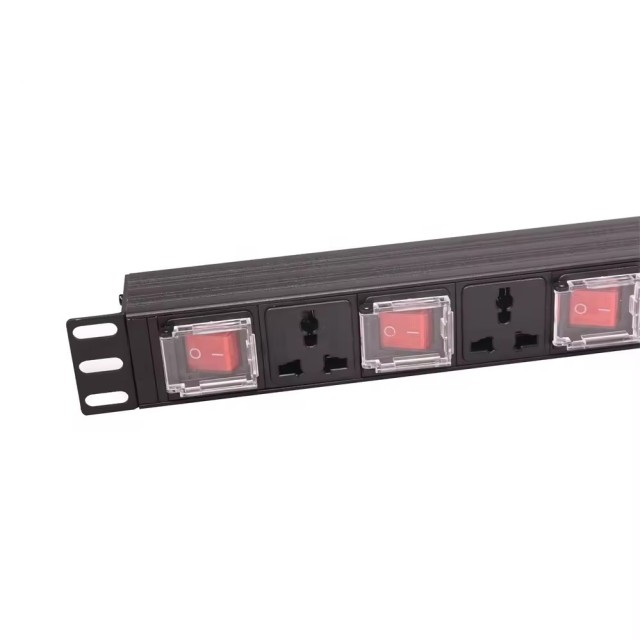 16A Universal PDU socket 1U 19 inch Rack PDU 5 switches