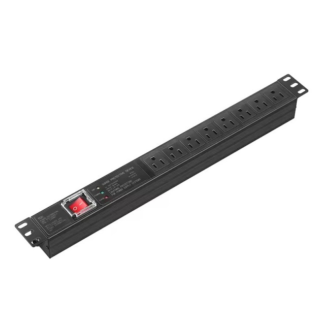 USA 15A 8 ways 1U 19" Rack PDU