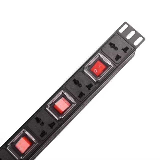 16A Universal PDU socket 1U 19 inch Rack PDU 5 switches