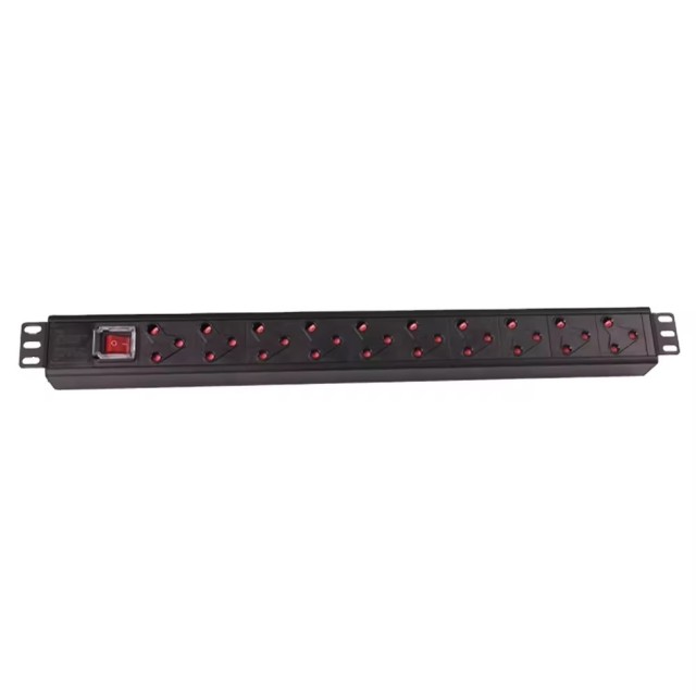 16A 10 ways 250V PDU with On-Off Switch 