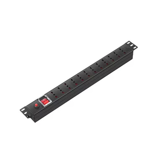 16A 10 ways 250V PDU with On-Off Switch 