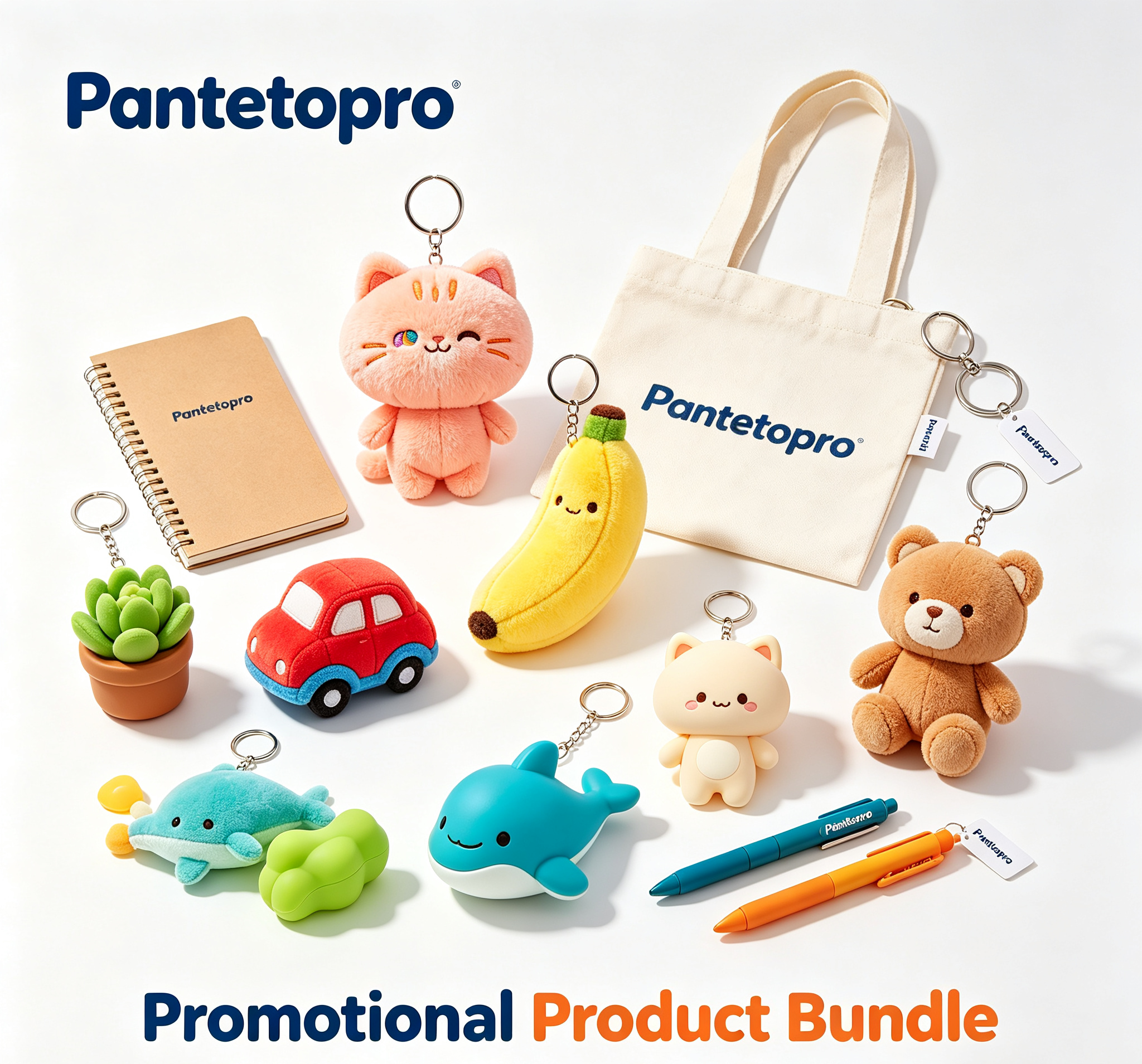 Custom plush keychains and co-bundled promotional merchandise