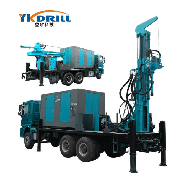 350T Truck Mounted Water Borehole Drilling Rig/Multi-Function Hydraulic Rotary Drilling Rig/Light Truck Chassis Car Rig RS