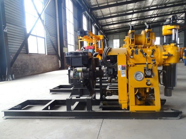 XY-1A water well drilling rig with 100m drill pipe diesel engine drive