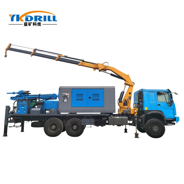 350T Truck Mounted Water Borehole Drilling Rig/Multi-Function Hydraulic Rotary Drilling Rig/Light Truck Chassis Car Rig RS