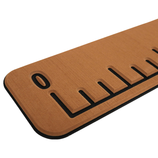 PE/EVA Foam Fish Ruler - Light Brown Over Black