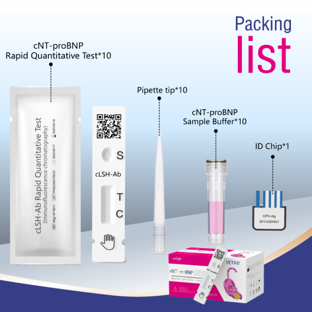 fNT-proBNP Feline Rapid Tests(FIA) | Feline N-Terminal Pro-Brain Natriuretic Peptide (cNT-proBNP) Rapid Quantitative Test | VETIVD™ fNT-proBNP 3-10 minutes to detect results