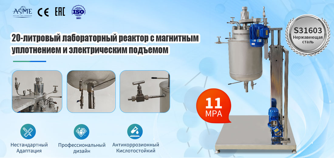 плакат лабораторного химического реактора высокого давления из нержавеющей стали SS316L объемом 20 л