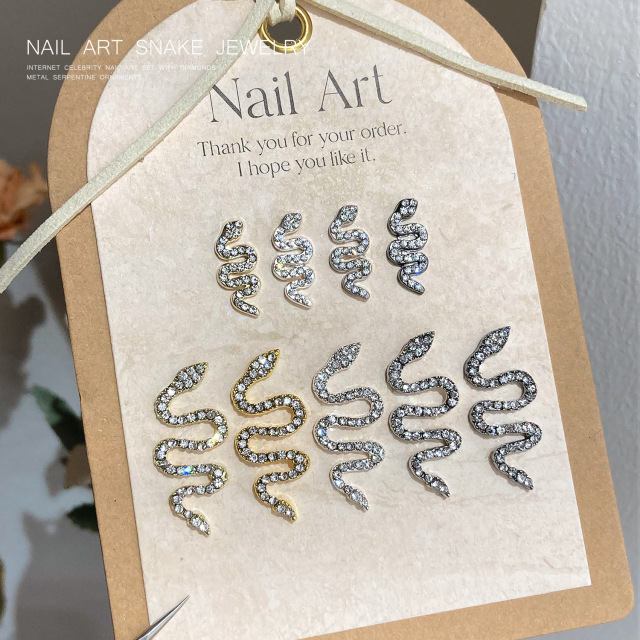 Alloy Nail Art Snake Jewelry 3D Nail Charms 22 Designs for Choose Nail Accessories (D118)