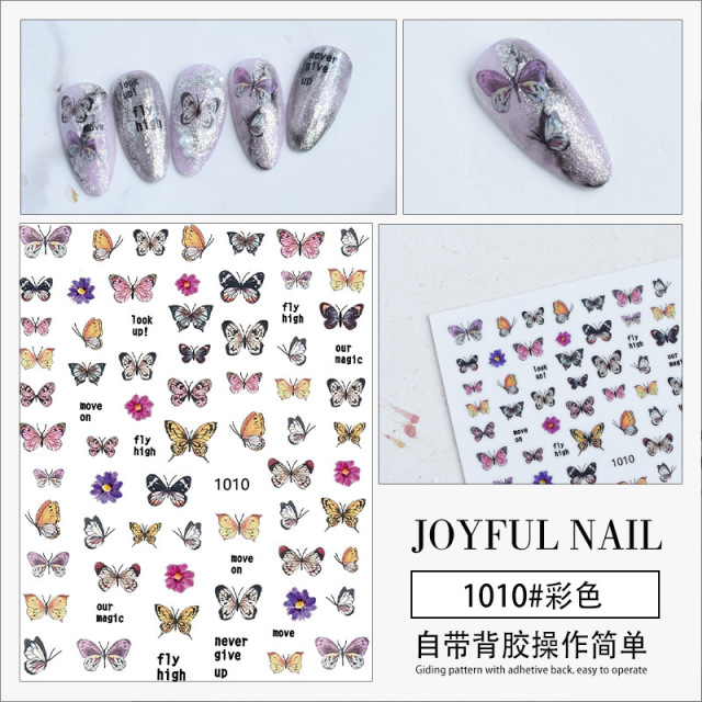 Nail Art Self-Adhesive Stickers Moon Star Winged Horse Butterflies DIY Decals Decoration (NPP34)