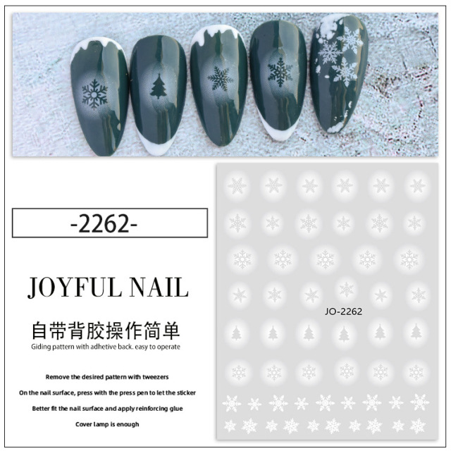 Ultra-thin Waterproof Nail Art Hollowed-Out Stickers for Fingernail Butterly/Cross/ Snowflakes /Santa Decals (NPP33)