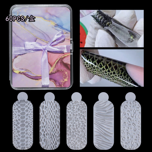 Reusable Nail Art Soft Silicone Pad for Dual Form Nail Tips 5 Types French Stencil Forma Sticker (GM01)