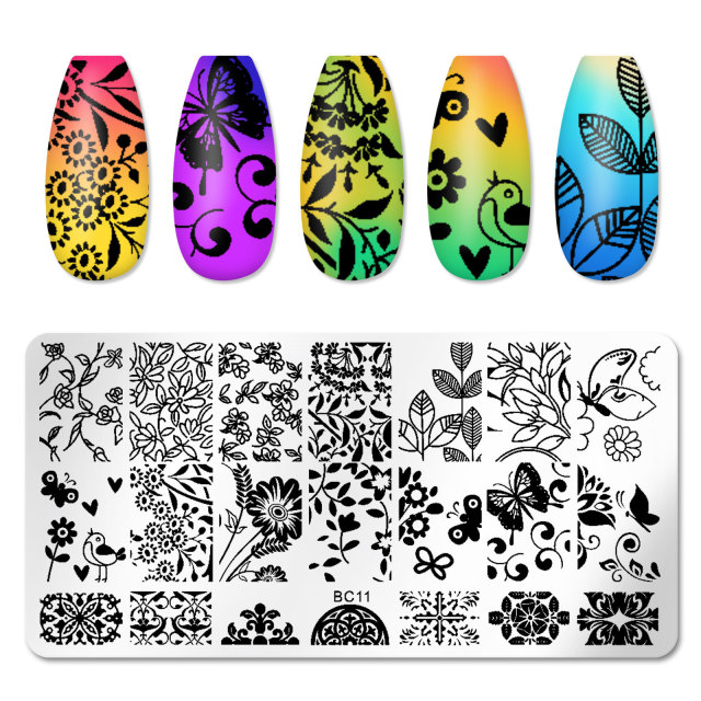 Nail Art Stamping Plates Manicure DIY Lase Flower Templates (SNA02)
