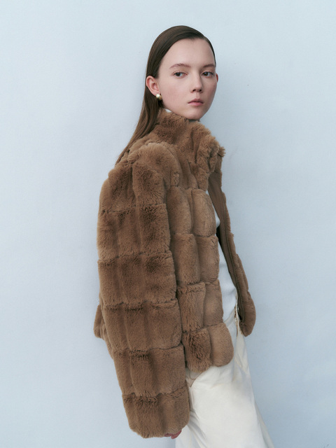 Plaid fleece coat for women
