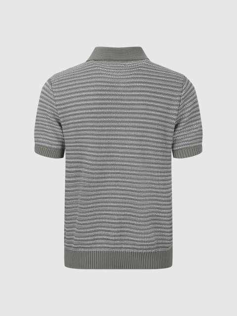 Men's striped short-sleeved knitwear