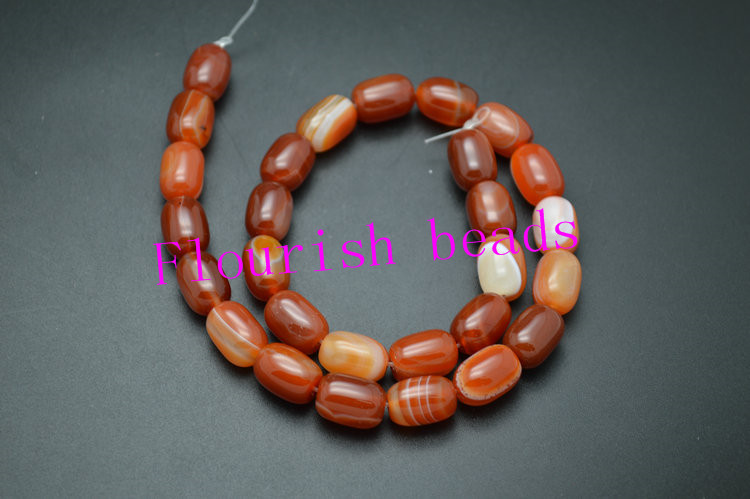 Banded Barrel Shape Red Carnelian 10*14MM