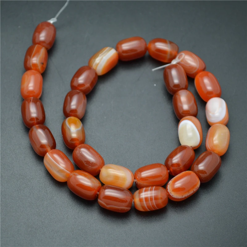 Banded Barrel Shape Red Carnelian 10*14MM