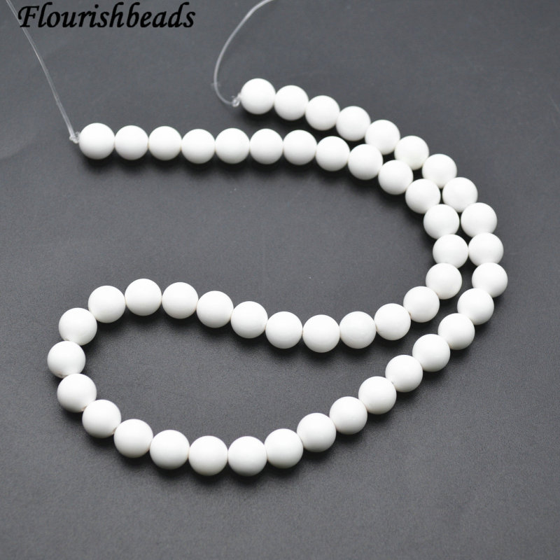 4mm~20mm Smooth Natural White Agate Stone Round Beads