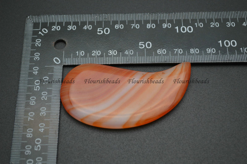 Natural Banded Red Carnelian Agate Horn Shape Stone Guasha Slab