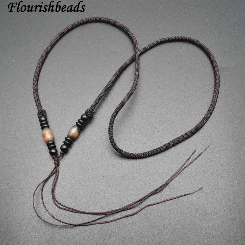 24inches Length Stone Beads Coffee Color Necklace Thread